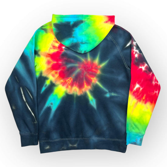 Rainbow Black Tie Dye Hoodie - Adult Small