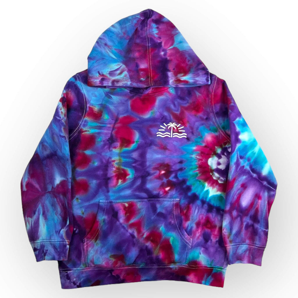 Blue and purple tie dye hoodie best sale