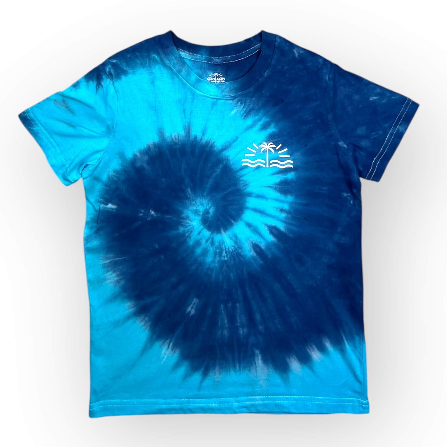 Navy Blue & Turquoise Tie Dye Tee Age 8