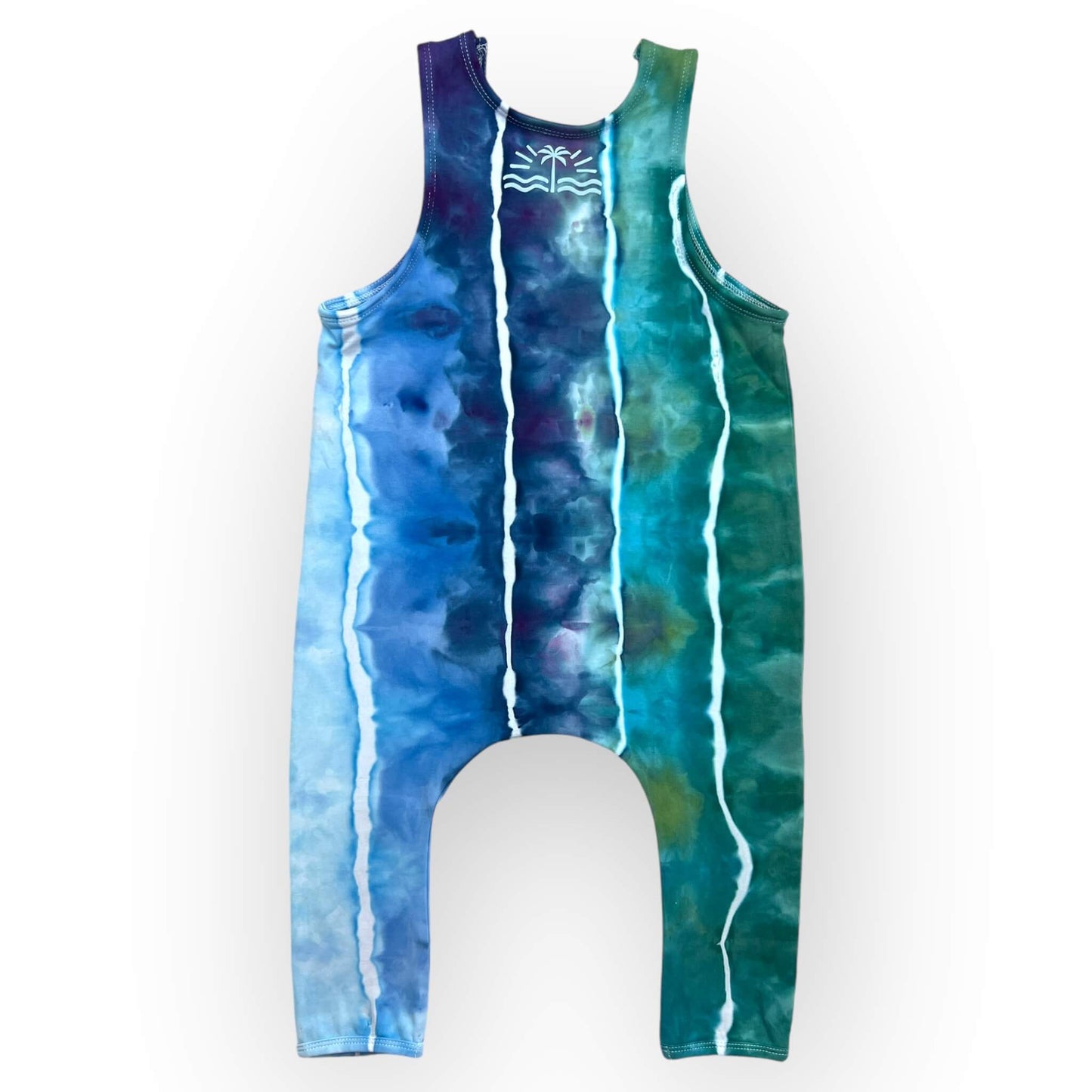 Blues & Greens Tie Dye Slouch Romper Age 1