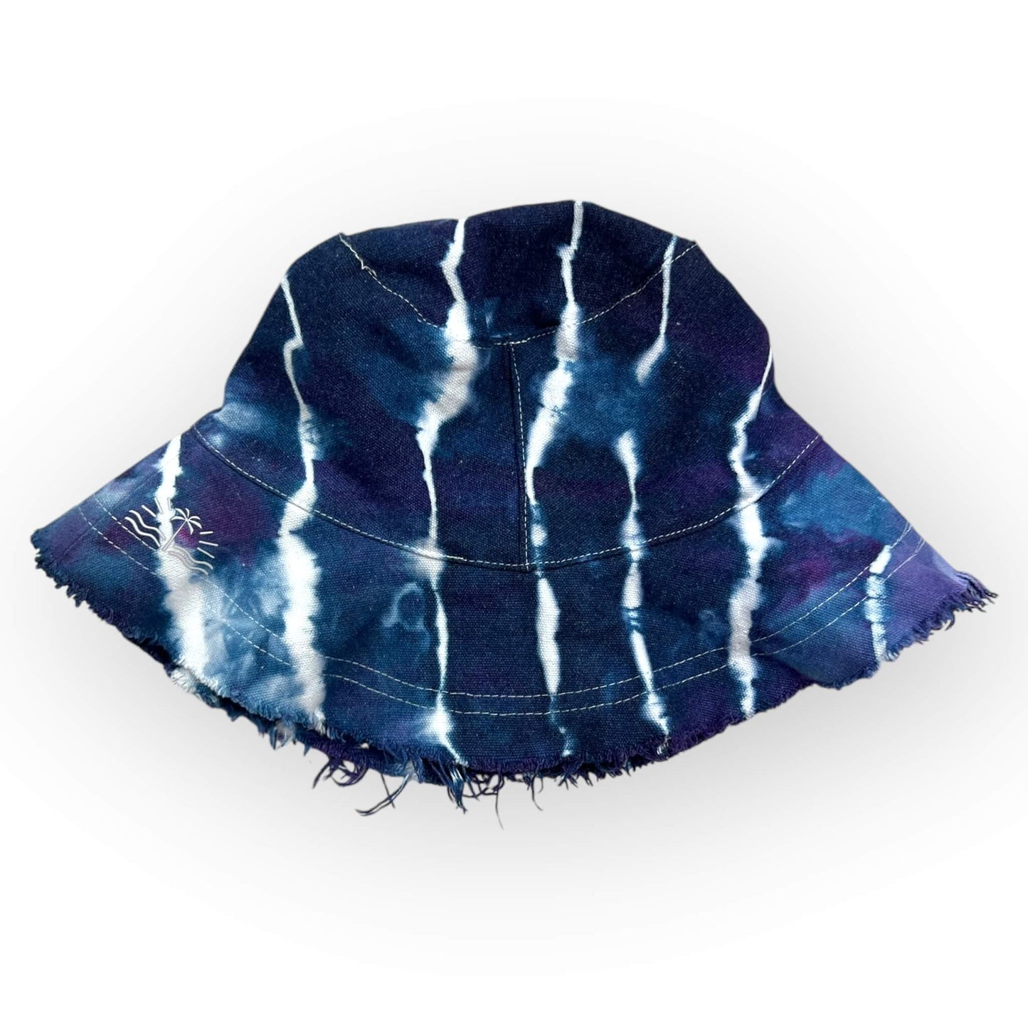 Navy Blue Tie Dye Floppy Hat - Older Child / Adult Size