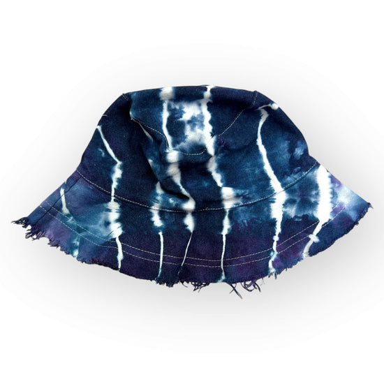 Navy Blue Tie Dye Floppy Hat - Older Child / Adult Size