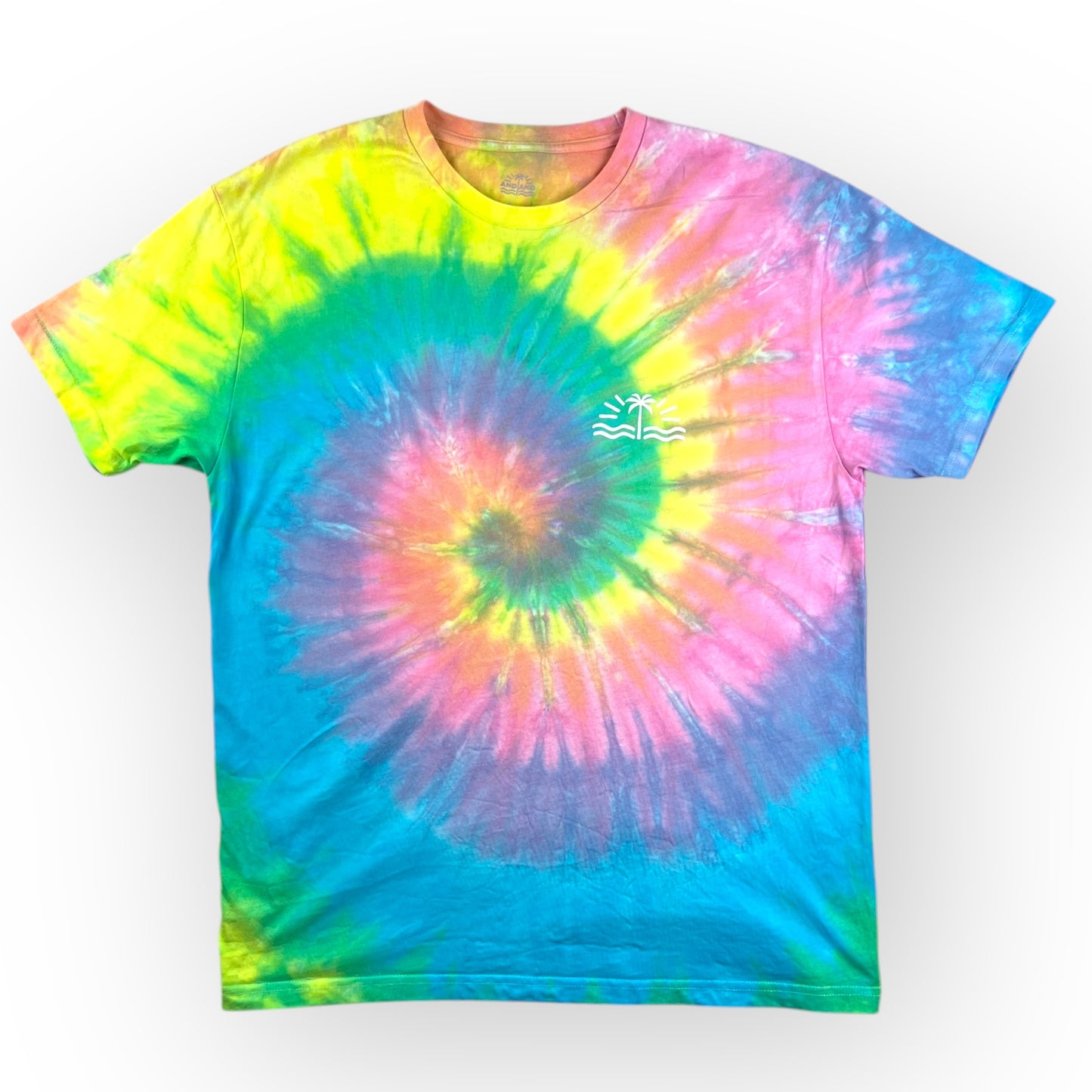 Pastel Rainbow Tie Dye Tee - Adults Large