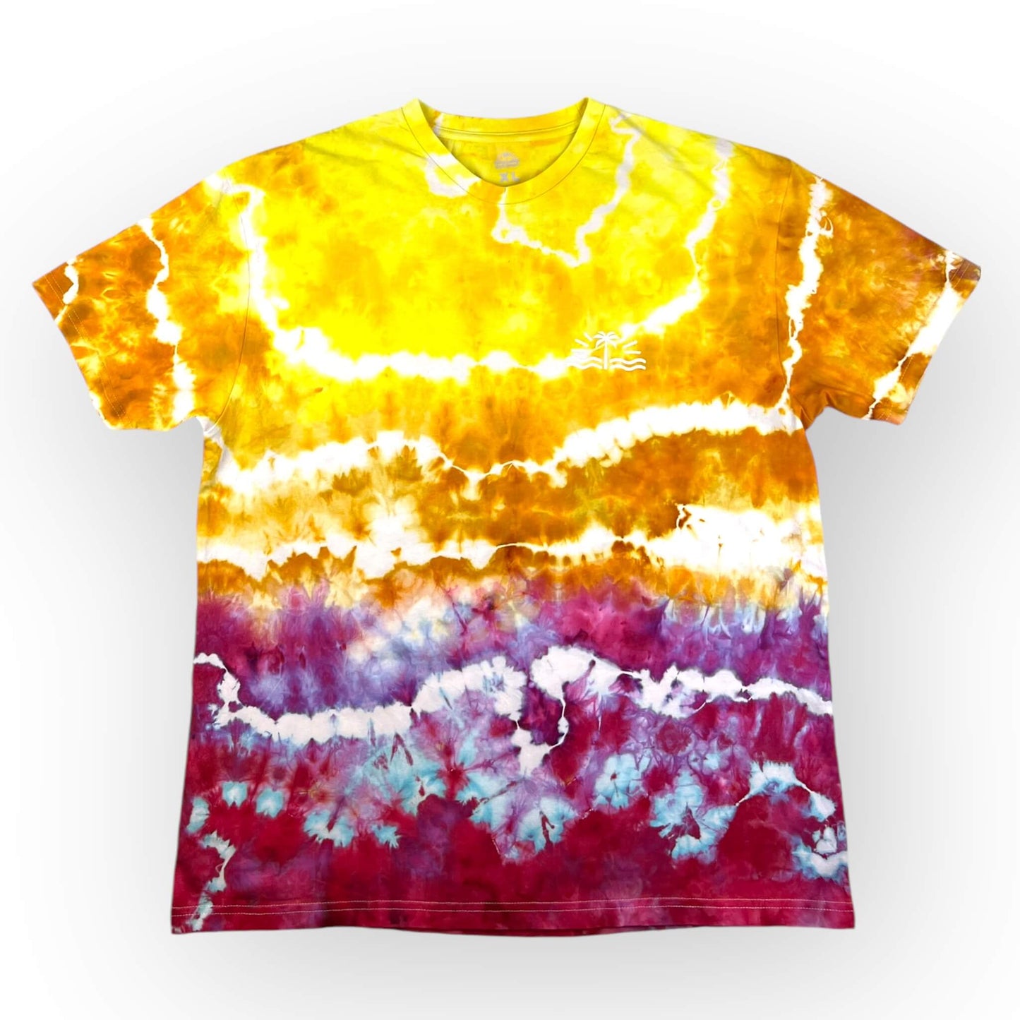 Yellow, Orange, Pink Tie Dye Tee - Adult XL