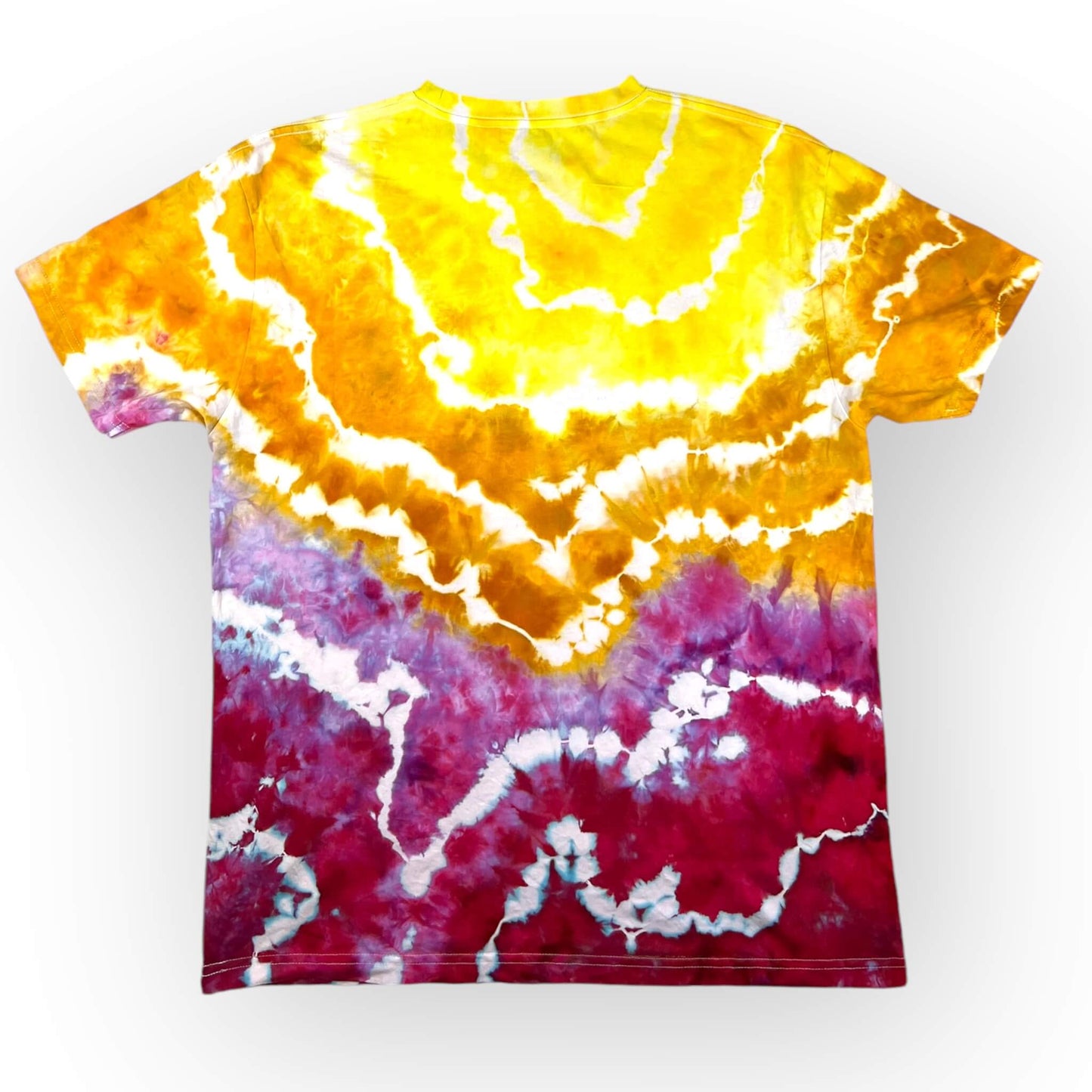 Yellow, Orange, Pink Tie Dye Tee - Adults Large