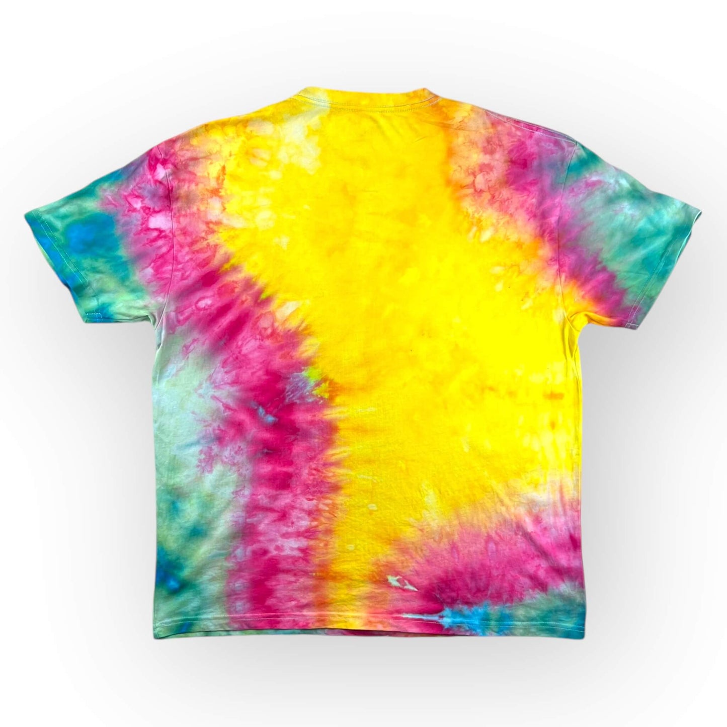 Pinks Yellow Aqua Tie Dye Tee - Adult XL