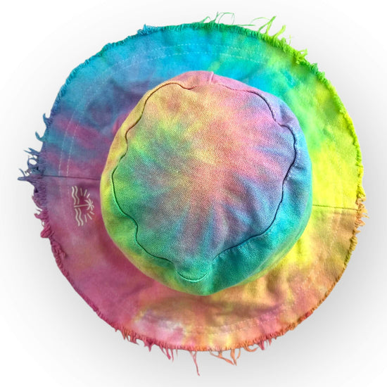 Pastel Rainbow Tie Dye Floppy Hat - Older Child / Adult Size