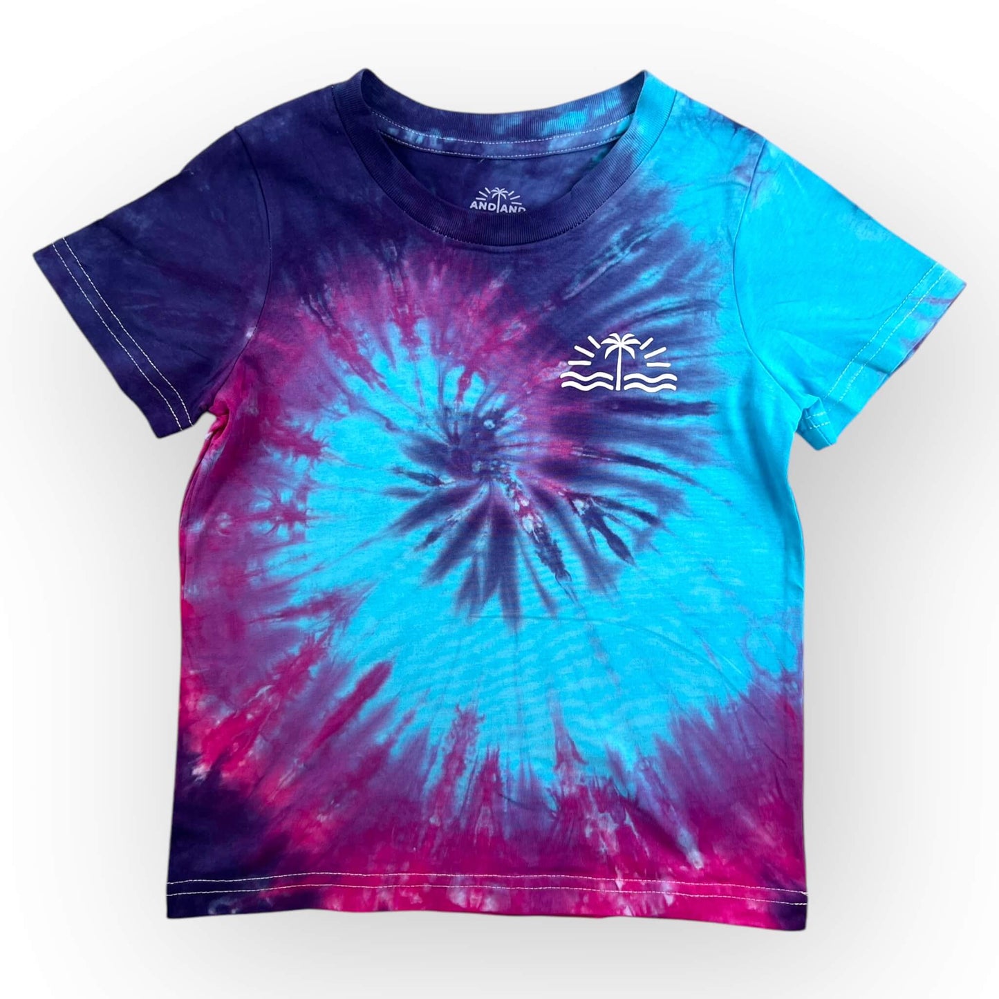 Blue & Pink Tie Dye Tee Age 4