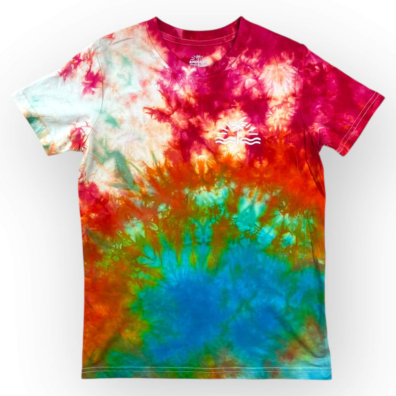 hand dyed Dark Rainbow Tie Dye Tee Age 10 by And And Tie Dye