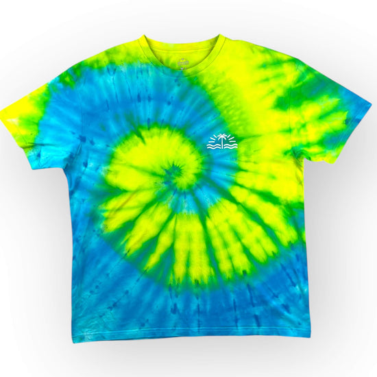 Turquoise & Yellow Tie Dye Tee - Adult XL