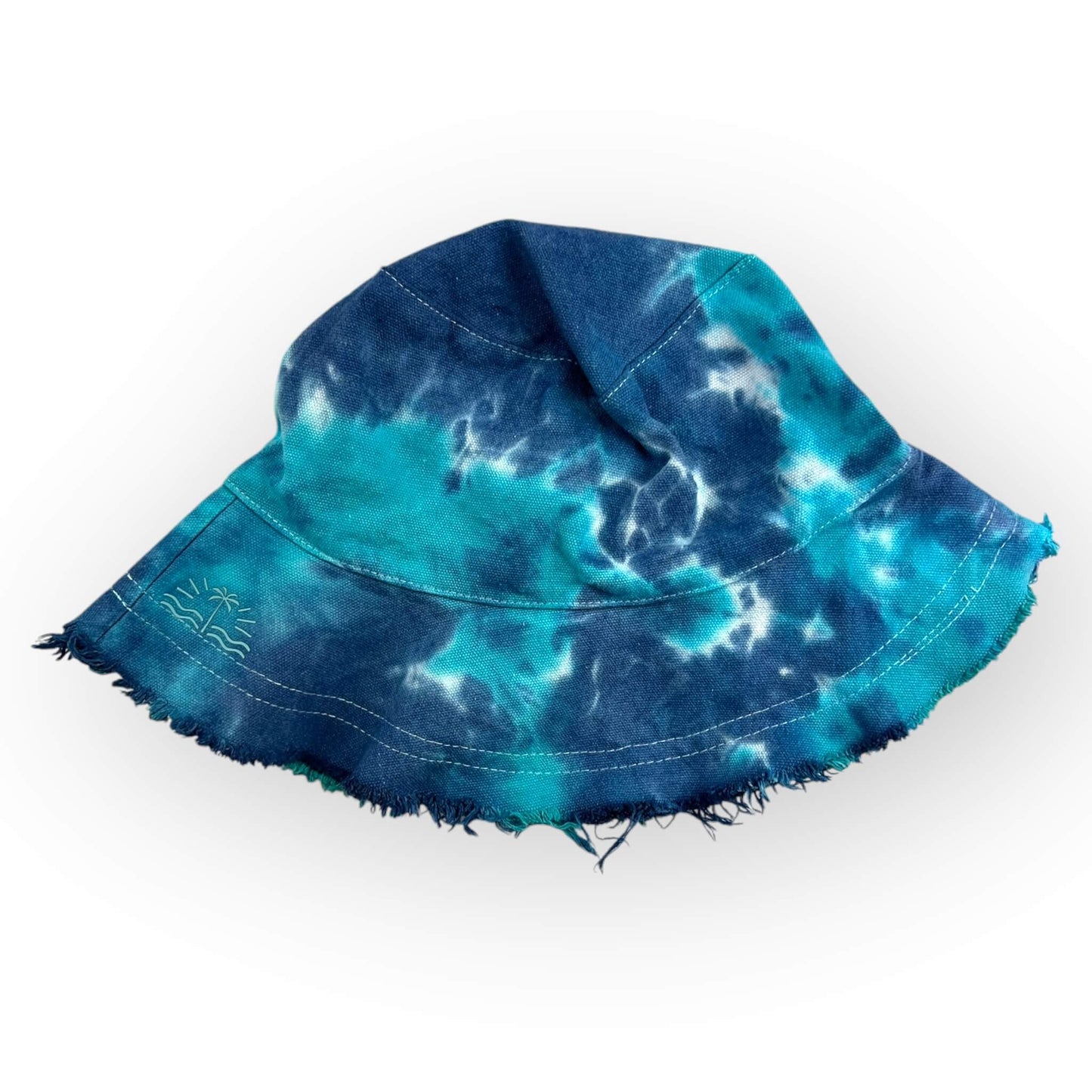 Aqua Blue Tie Dye Floppy Hat - Older Child / Adult Size