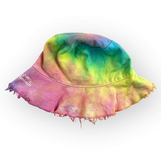 Pastel Rainbow Tie Dye Floppy Hat - Older Child / Adult Size