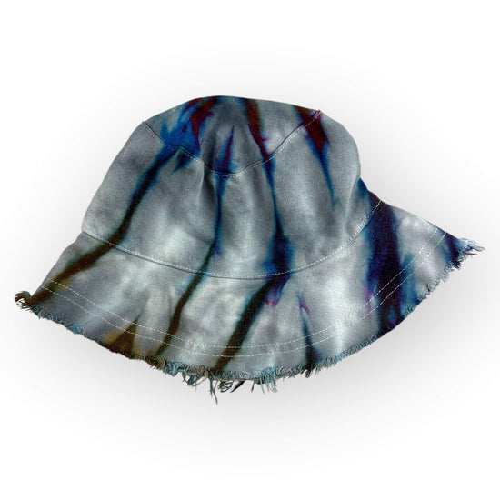 Grey Rainbow Tie Dye Floppy Hat - Older Child / Adult Size