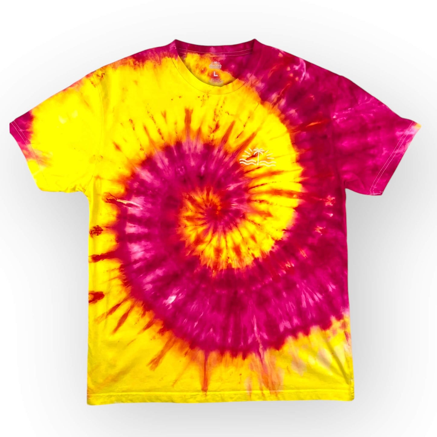 Pink & Yellow Tie Dye Tee - Adults Large