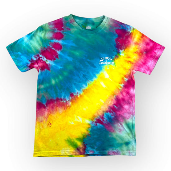 Pinks Yellow Aqua Tie Dye Tee - Adults Medium