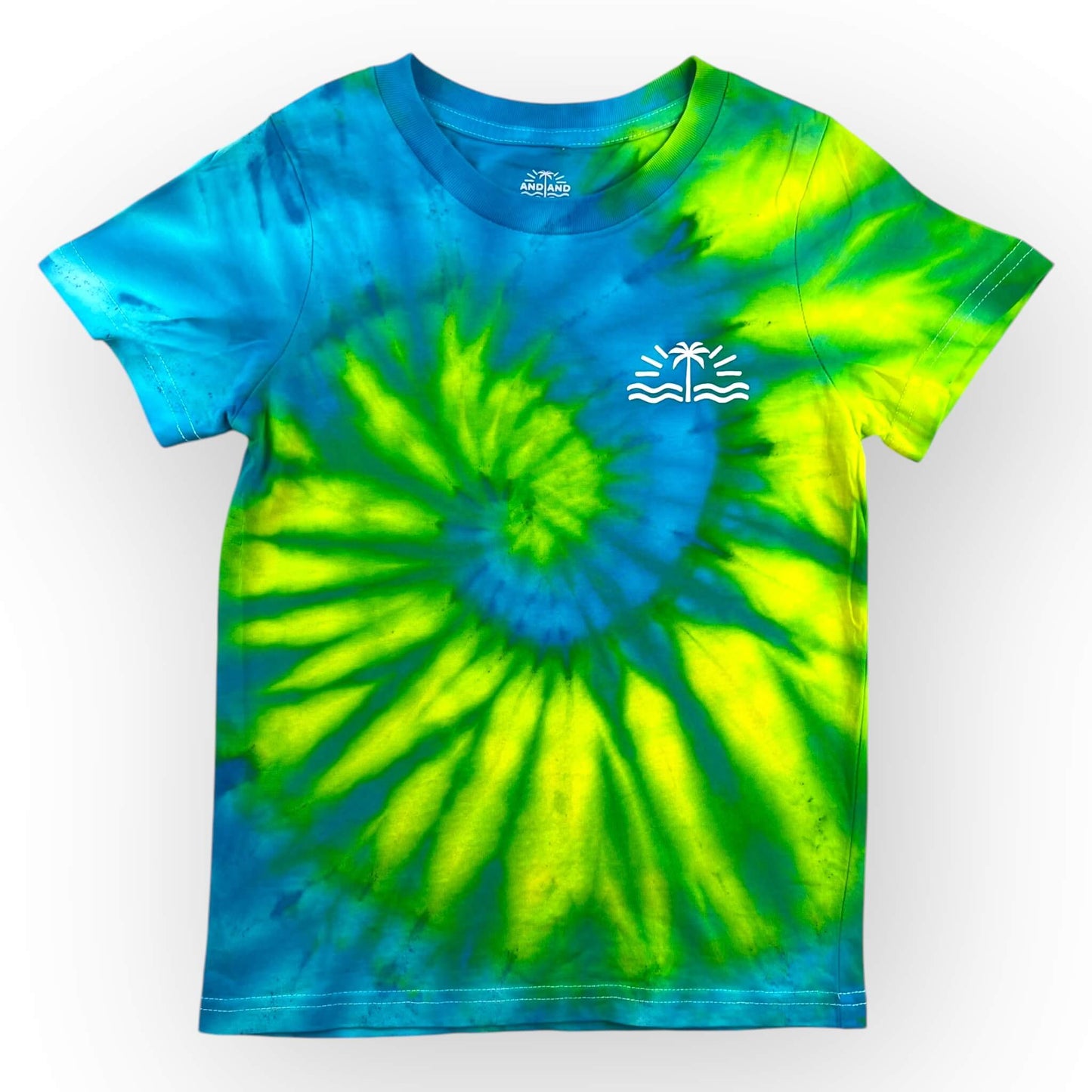 Turquoise & Yellow Tie Dye Tee Age 6