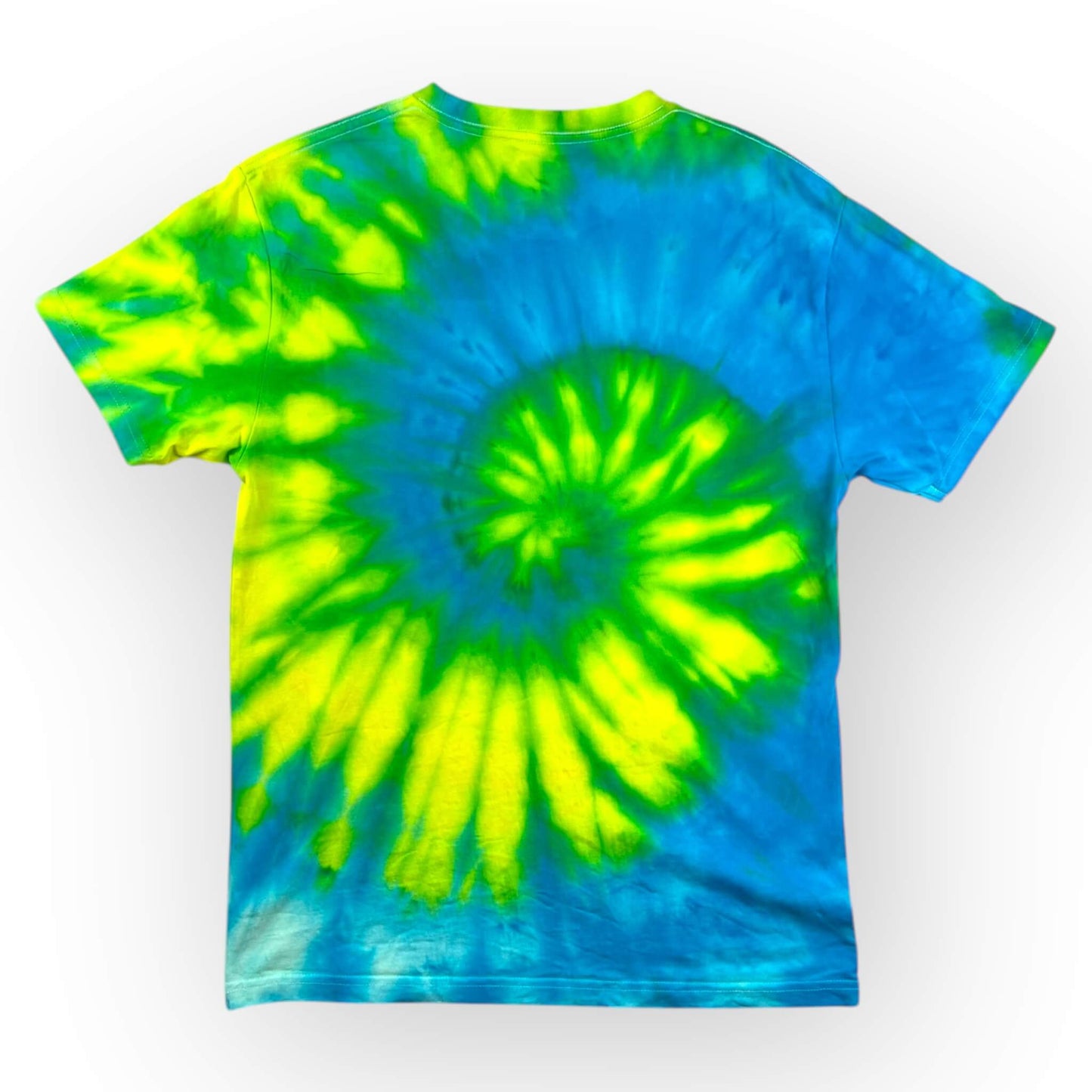 Turquoise & Yellow Tie Dye Tee - Adults Medium