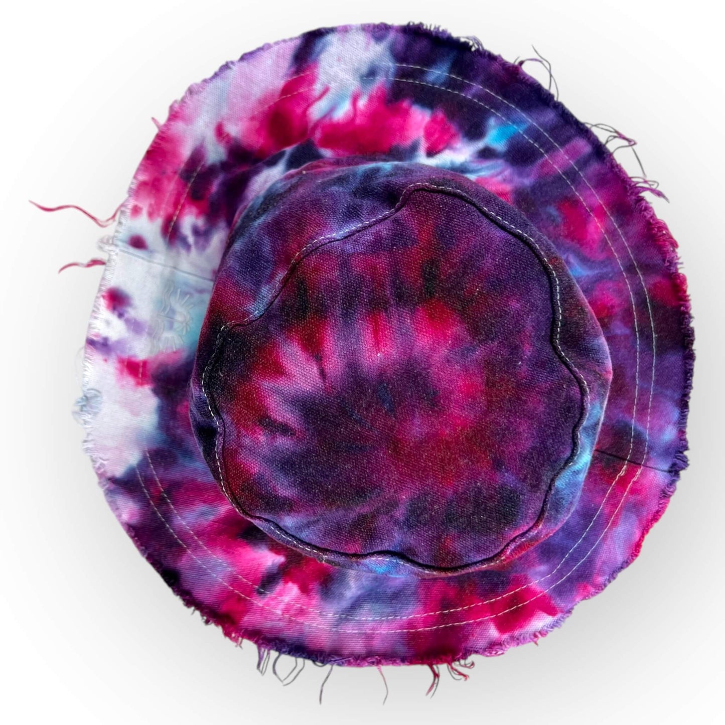 Pink & Purple Tie Dye Floppy Hat - Older Child / Adult Size