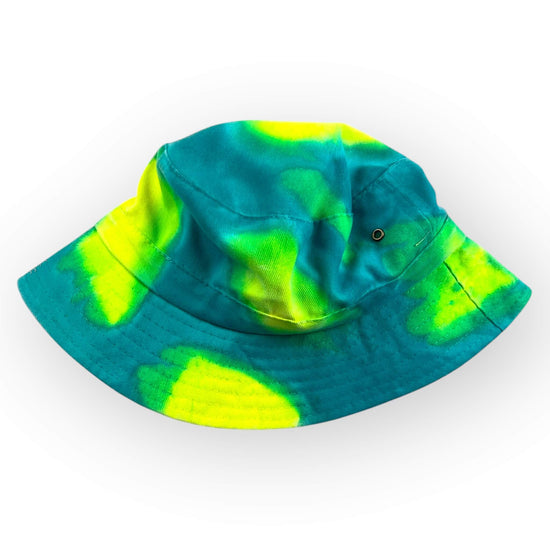 Aqua Yellow Tie Dye Bucket Hat - Toddler / Child Adjustable