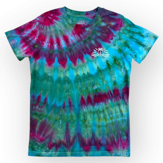 Aqua Pink Tie Dye Tee Age 12