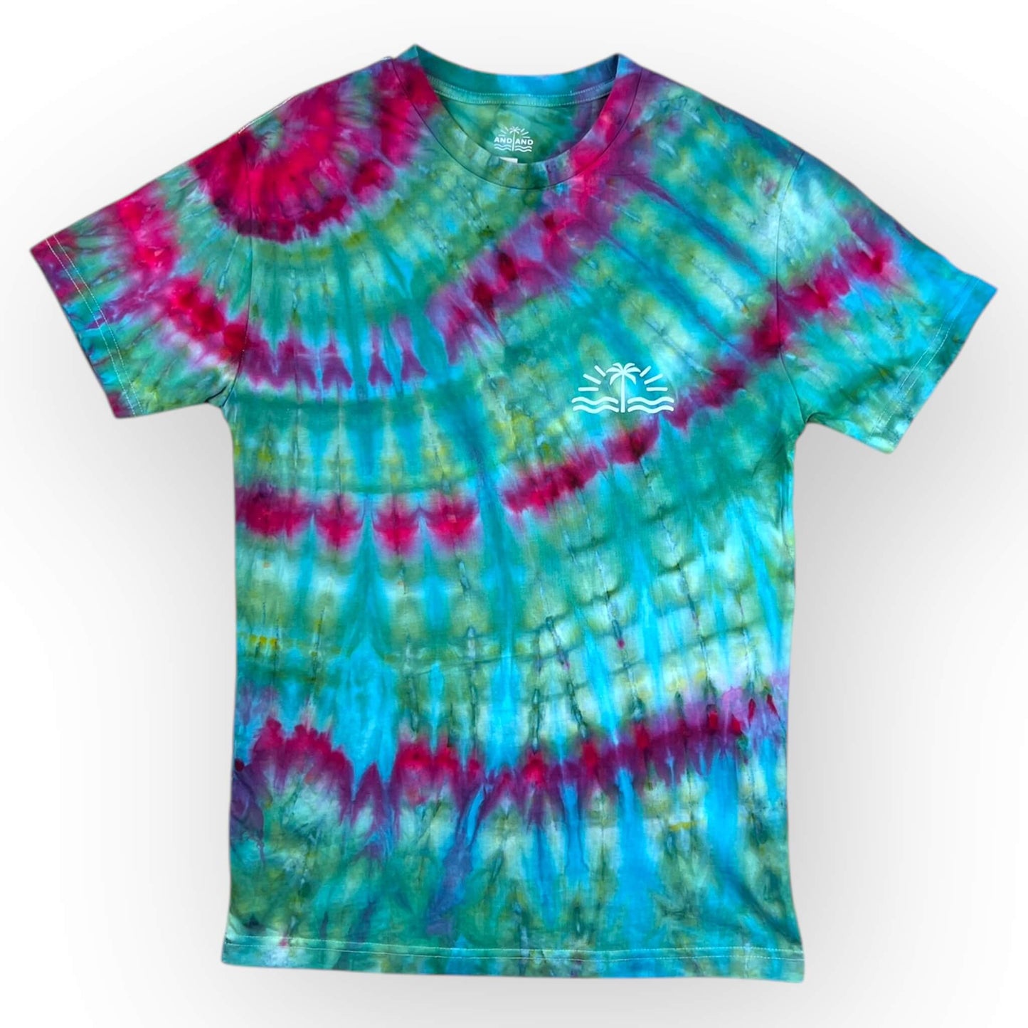 Aqua Pink Tie Dye Tee - Adult Small