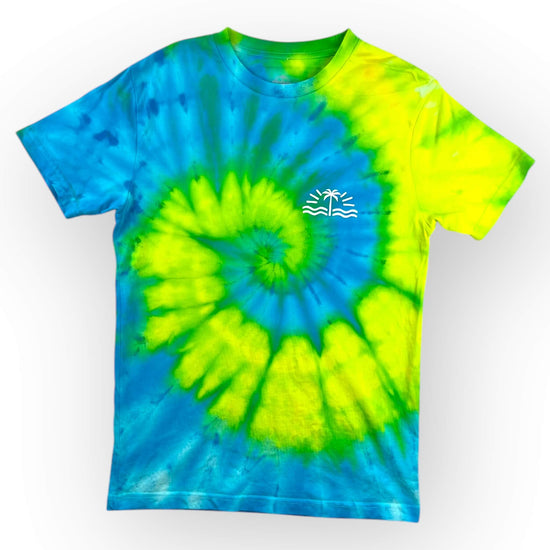 Turquoise & Yellow Tie Dye Tee - Adult Small