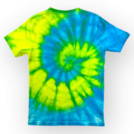 Turquoise & Yellow Tie Dye Tee - Adult Small