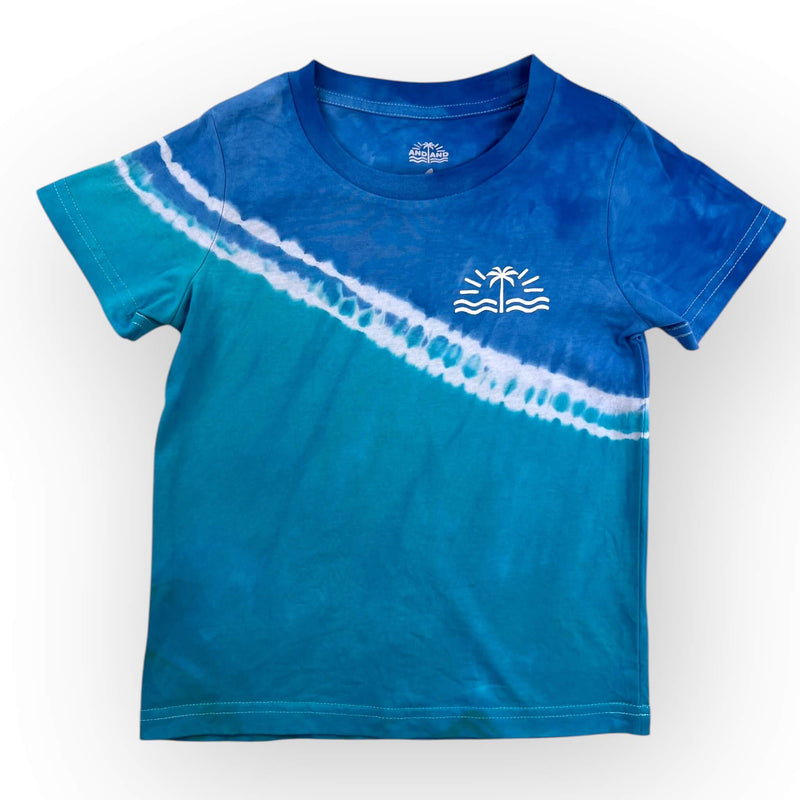 hand dyed Blue & Aqua Tie Dye Tee Age 4 by And And Tie Dye