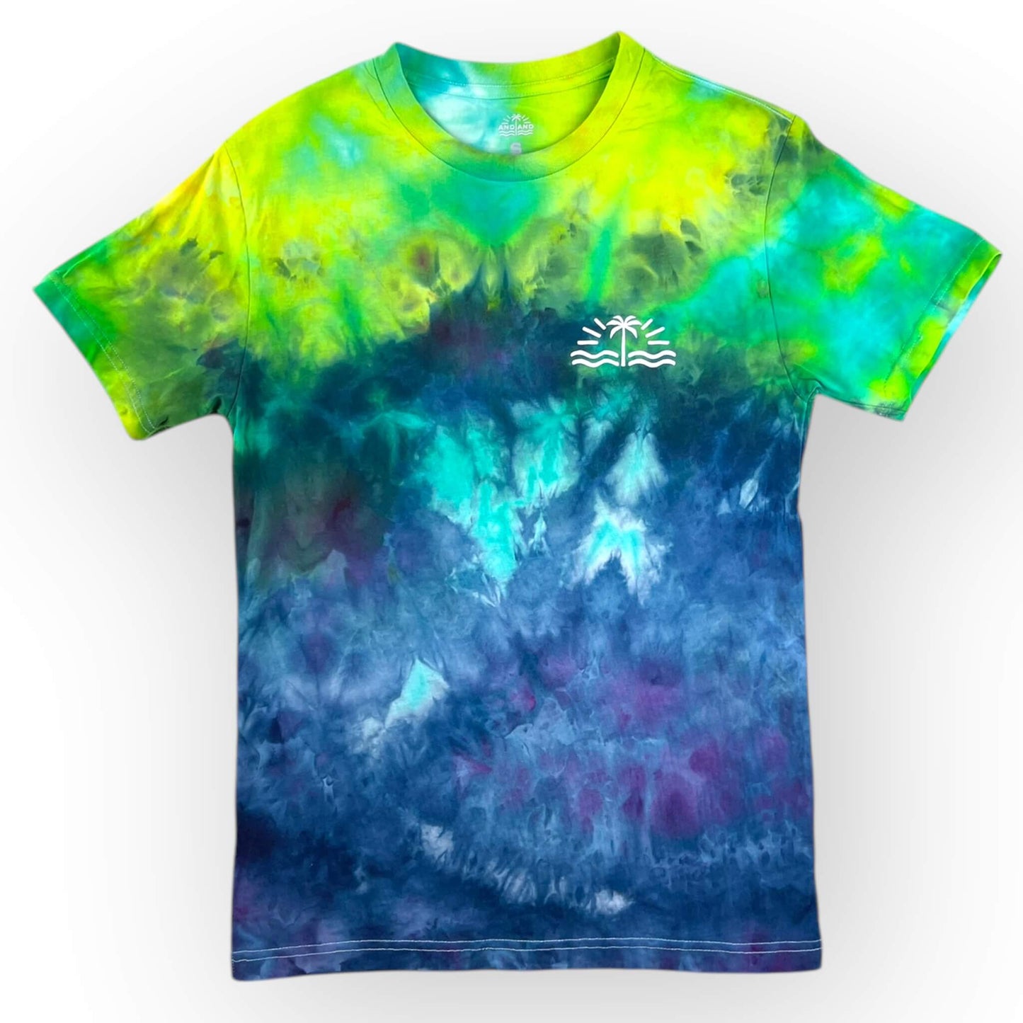 Lime & Blue Tie Dye Tee - Adult Small