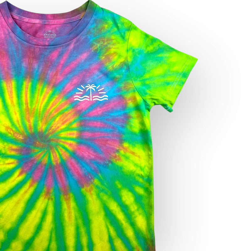 
                  
                    hand dyed Aqua Pinks Tie Dye Tee Age 12 by And And Tie Dye
                  
                