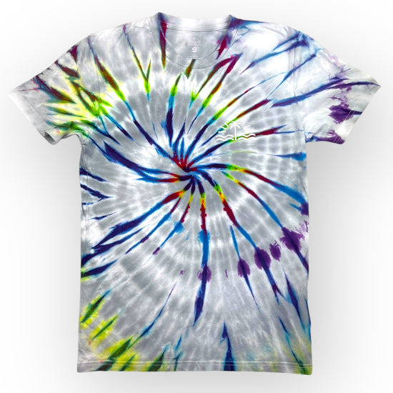 Grey Rainbow Tie Dye Tee - Adult Small