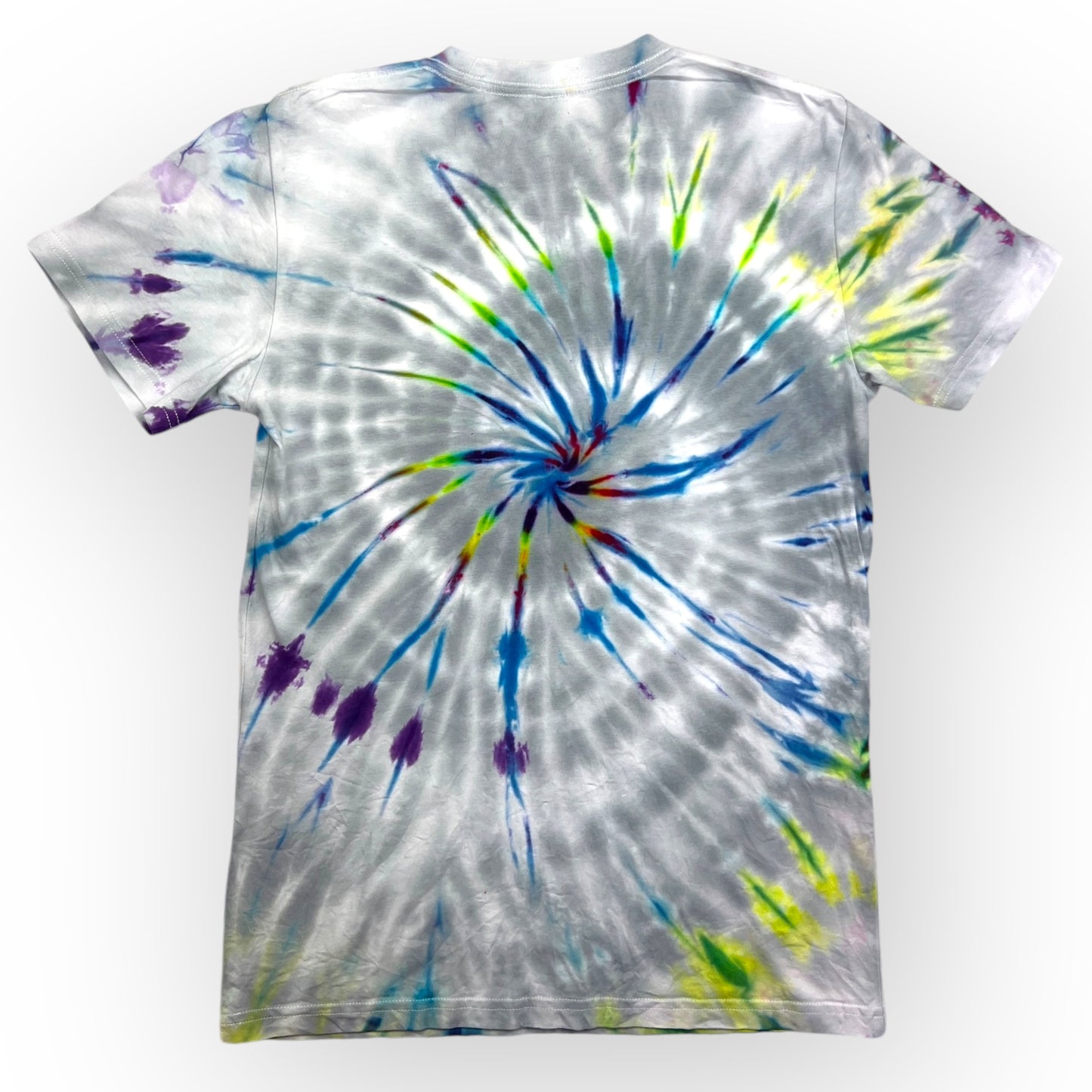 Grey Rainbow Tie Dye Tee - Adult Small