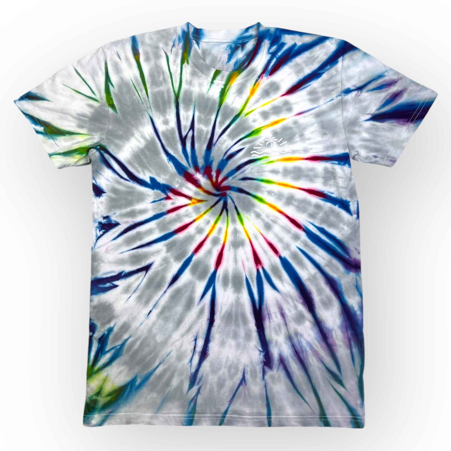 Grey Rainbow Tie Dye Tee - Adults Medium