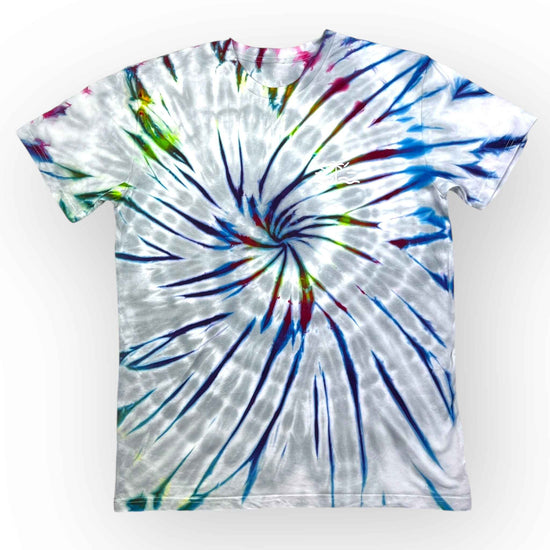 Grey Rainbow Tie Dye Tee - Adults Large