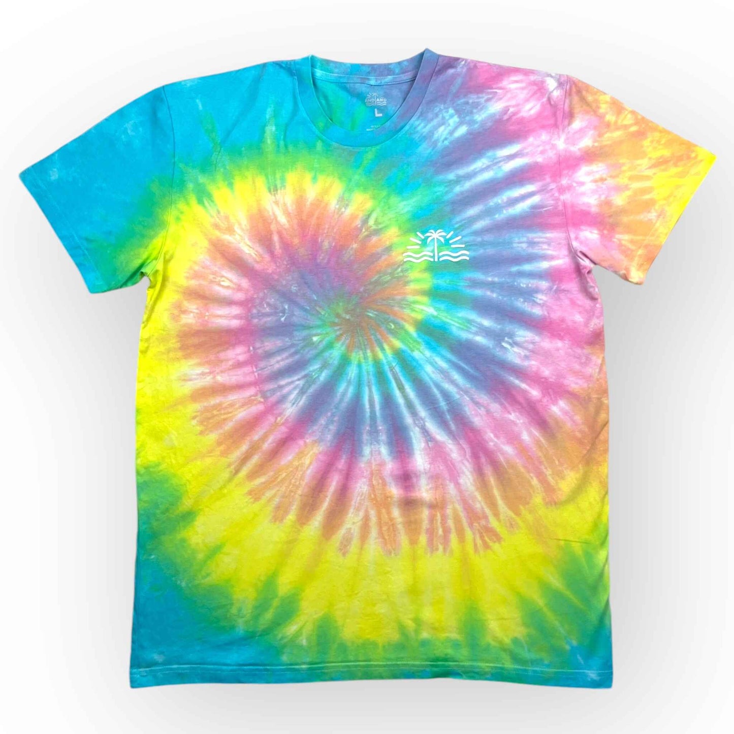 Pastel Rainbow Tie Dye Tee - Adults Large