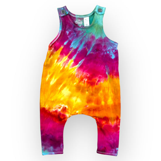 Aqua, Pink & Yellow Tie Dye Slouch Romper Age 3-6 Months