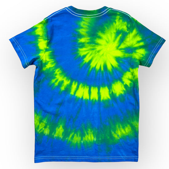 Load image into Gallery viewer, Lime &amp;amp; Blue Tie Dye Tee Age 10
