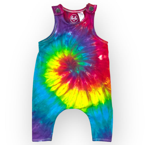 Load image into Gallery viewer, Rainbow Tie Dye Slouch Romper Age 0-3 Months
