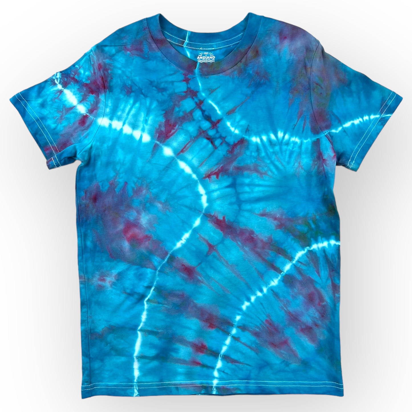 Load image into Gallery viewer, Blues &amp;amp; Pinks Tie Dye Tee Age 10
