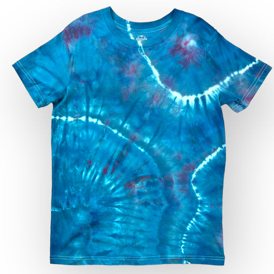 Load image into Gallery viewer, Blues &amp;amp; Pinks Tie Dye Tee Age 12
