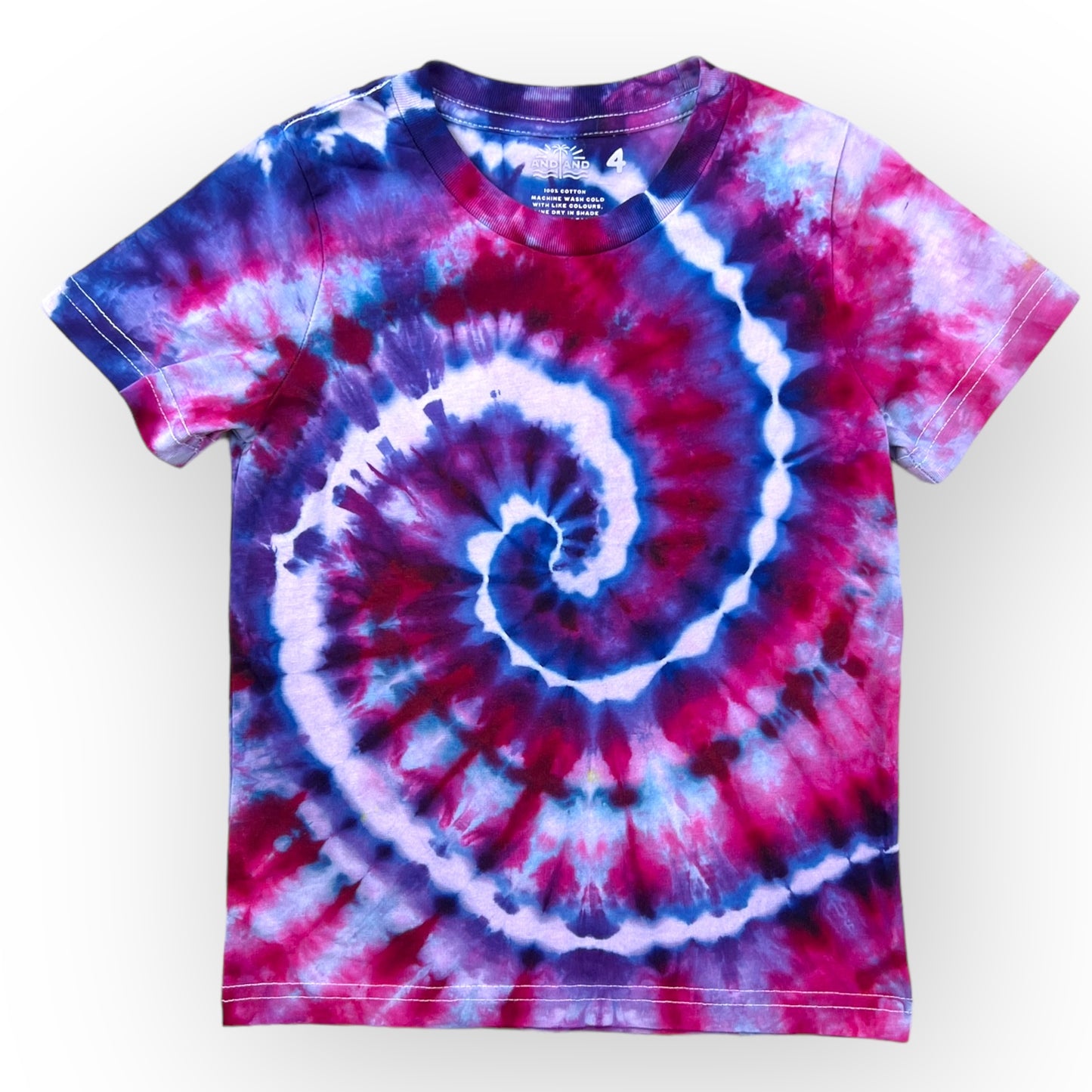 Load image into Gallery viewer, Pink &amp;amp; Purple Tie Dye Tee Age 4
