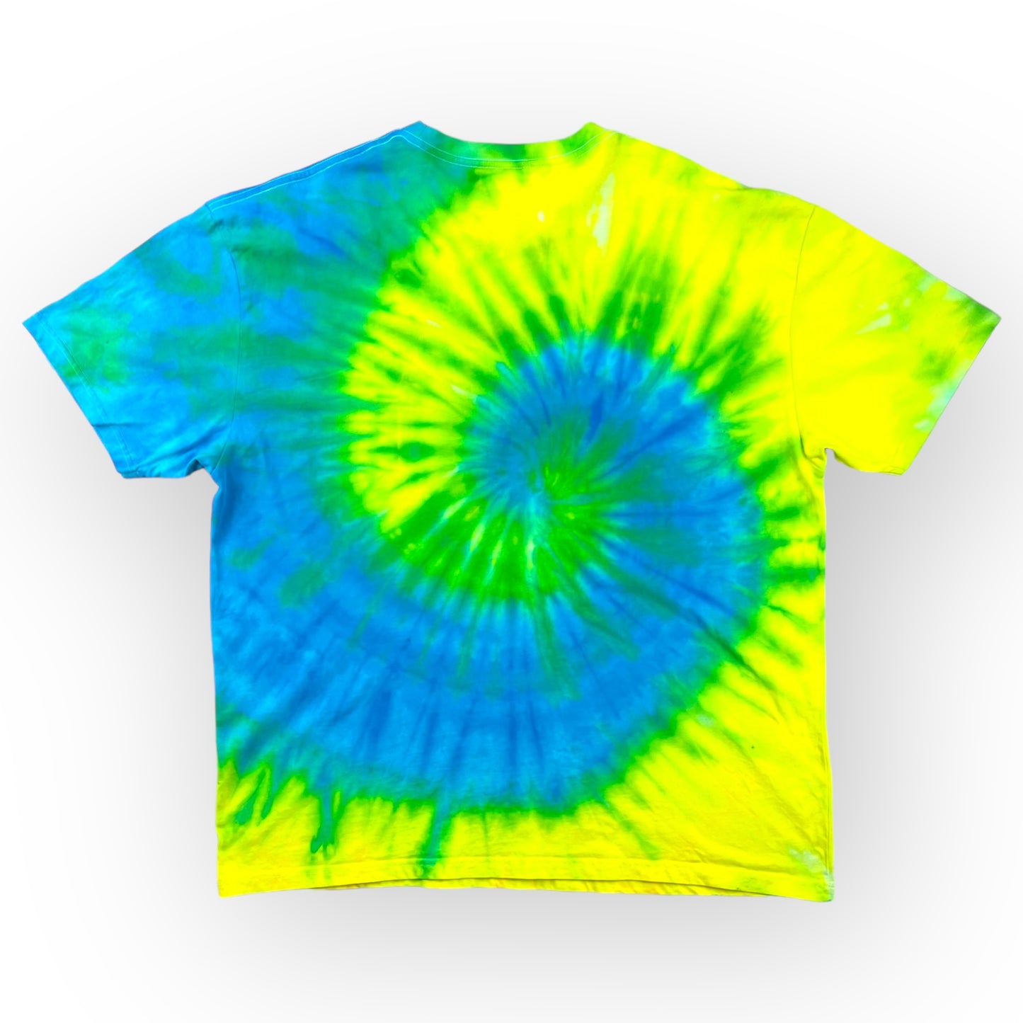 Load image into Gallery viewer, Turquoise &amp;amp; Yellow Tie Dye Tee - Adults 2XL
