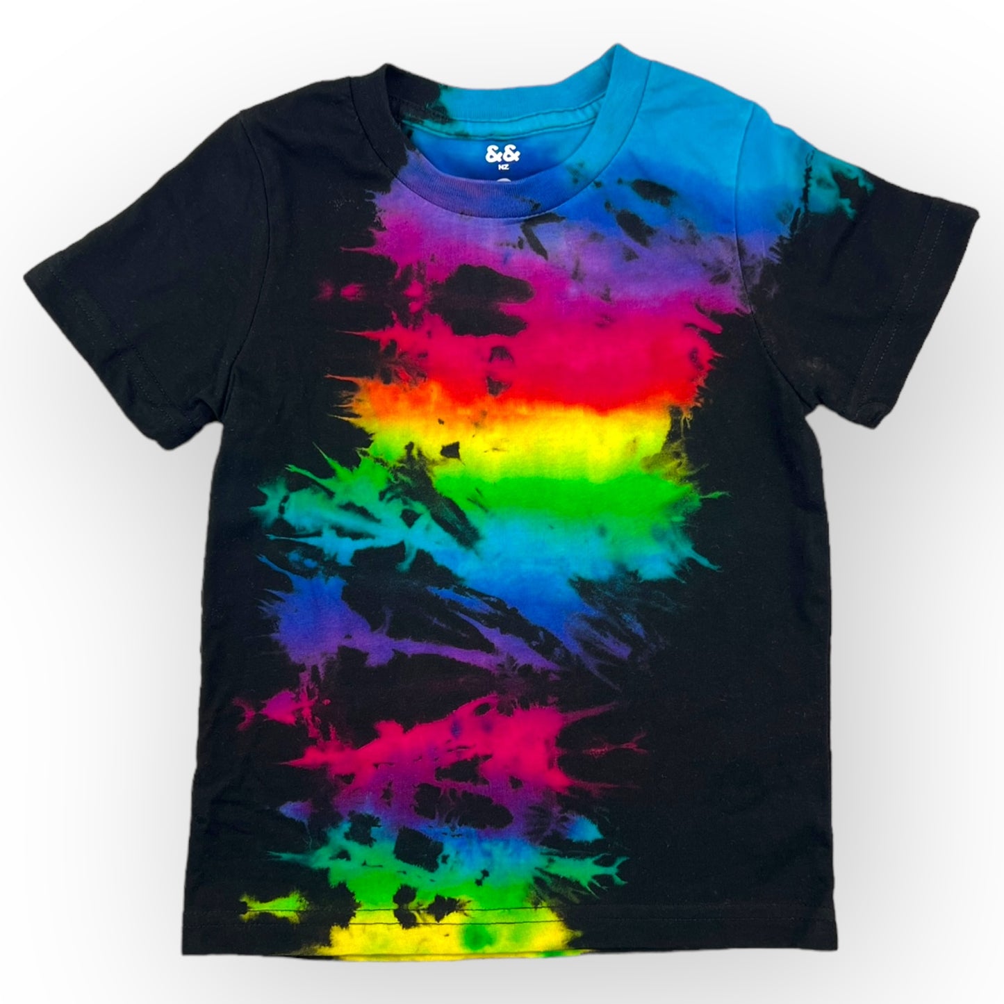 Load image into Gallery viewer, Reverse Rainbow Tie Dye Tee Age 2
