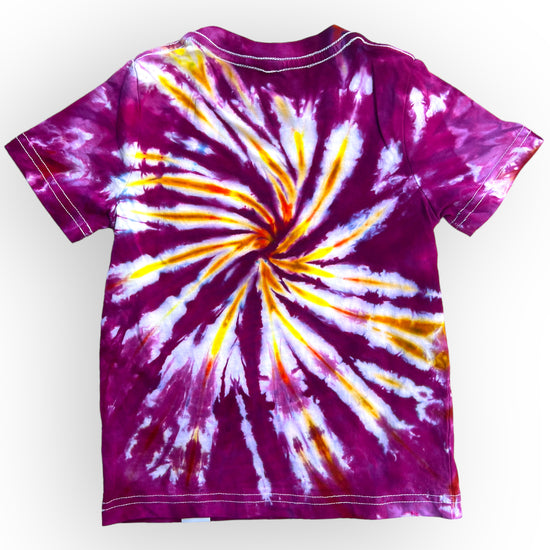 Load image into Gallery viewer, Purple &amp;amp; Yellow Tie Dye Tee Age 2
