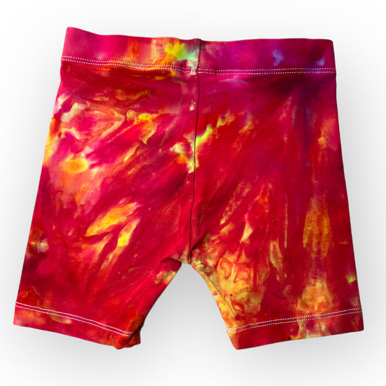 Load image into Gallery viewer, Pinks and Yellows Tie Dye Bike Shorts Age 4
