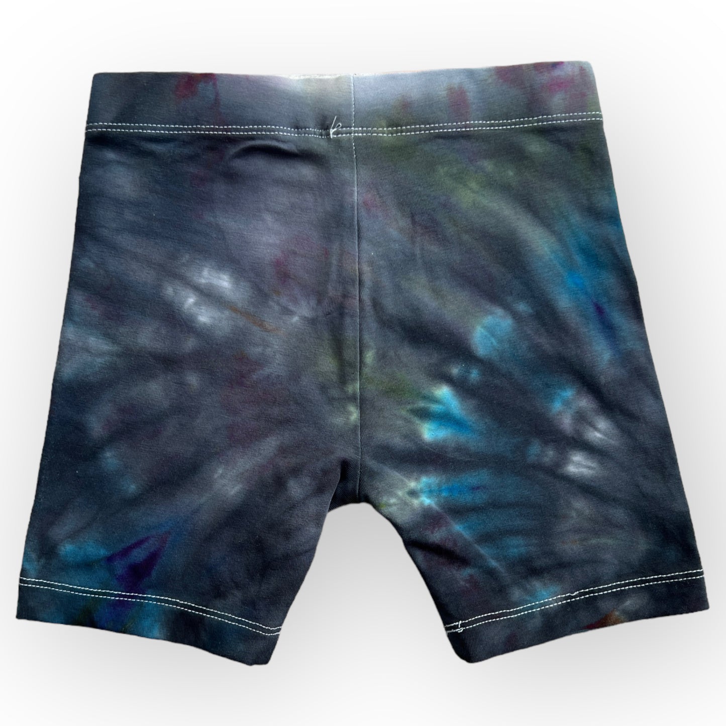Load image into Gallery viewer, Rainbow Black Tie Dye Bike Shorts Age 4
