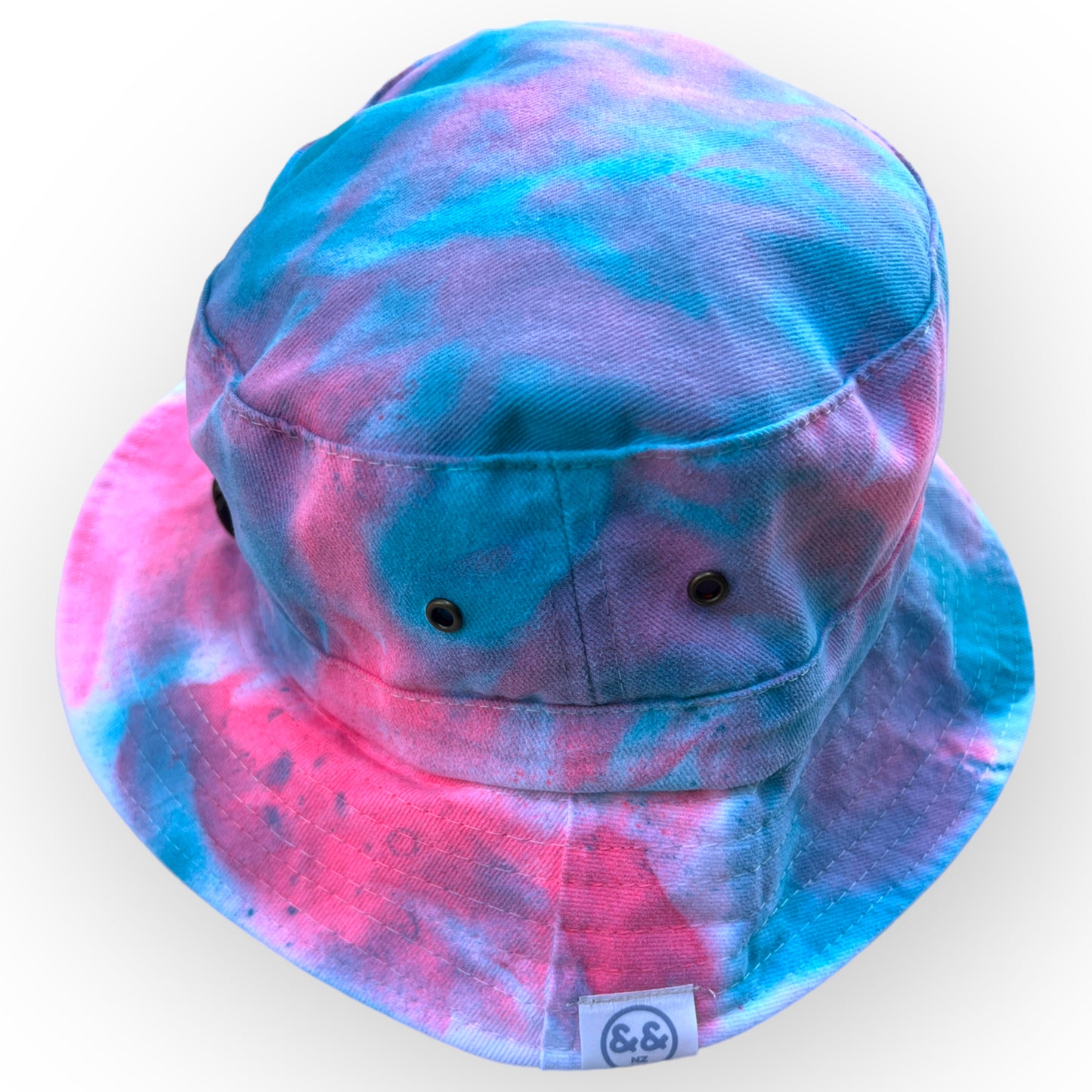 Load image into Gallery viewer, Pink &amp;amp; Green Tie Dye Bucket Hat - Toddler / Child Adjustable
