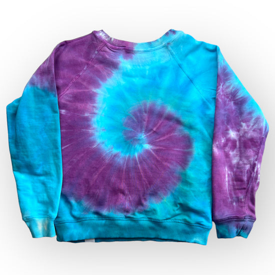 Load image into Gallery viewer, Aqua Purple Tie Dye Sweatshirt Age 8
