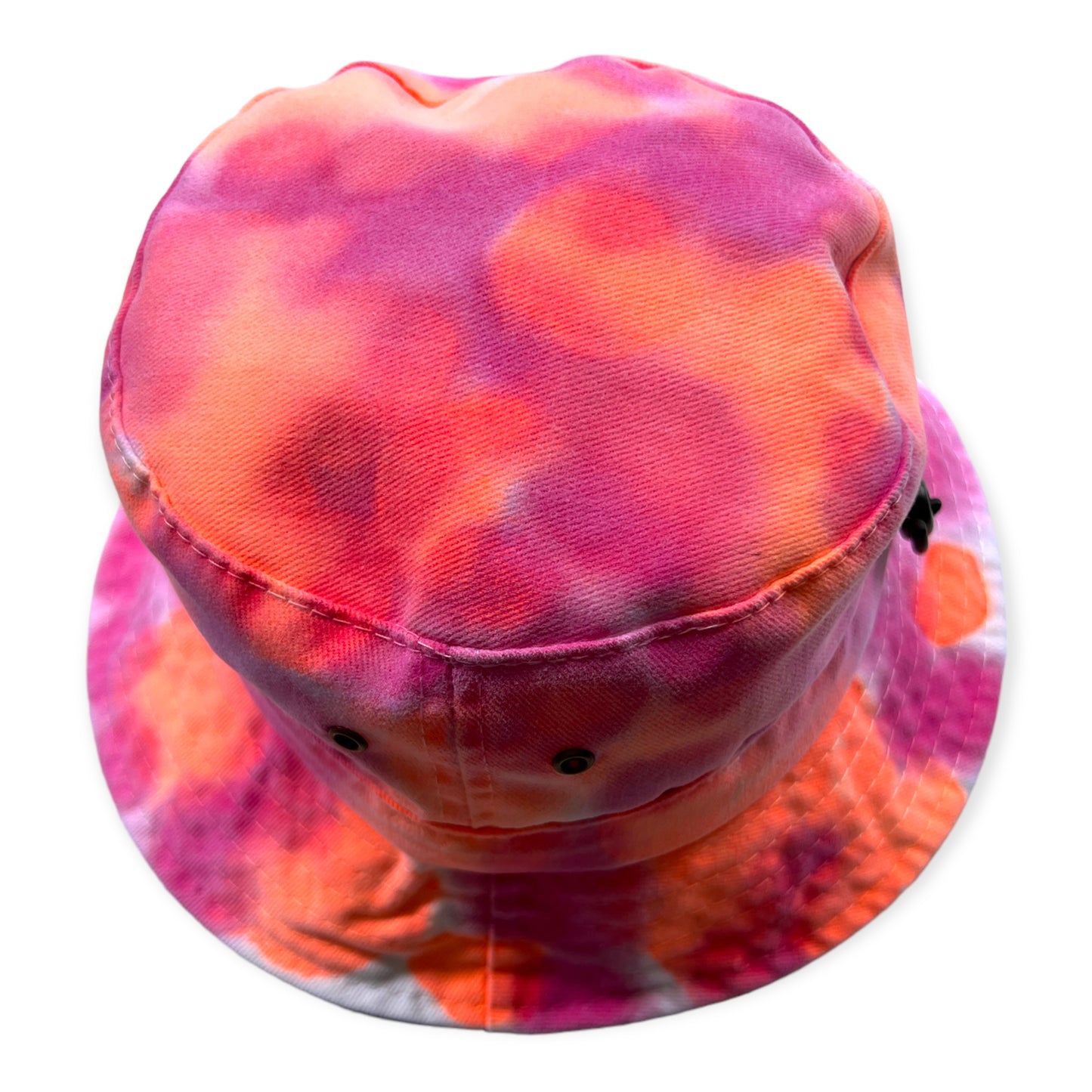 Load image into Gallery viewer, Orange &amp;amp; Pink Spots Tie Dye Bucket Hat - Infant Adjustable
