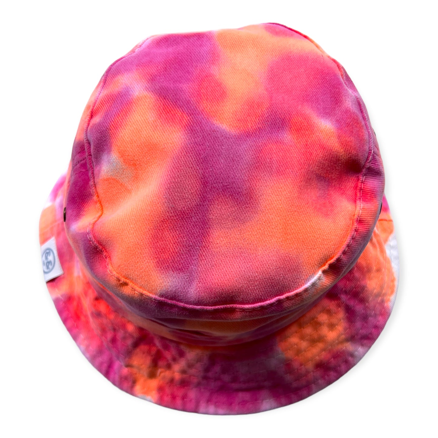 Load image into Gallery viewer, Orange &amp;amp; Pink Spots Tie Dye Bucket Hat - Infant Adjustable
